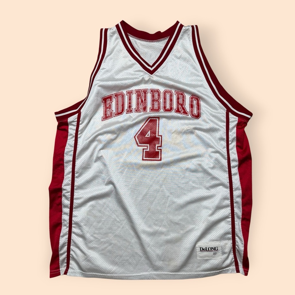 Vintage Edinboro Fighting Scots 1990s Basketball Jersey Game Used 2XL Delong